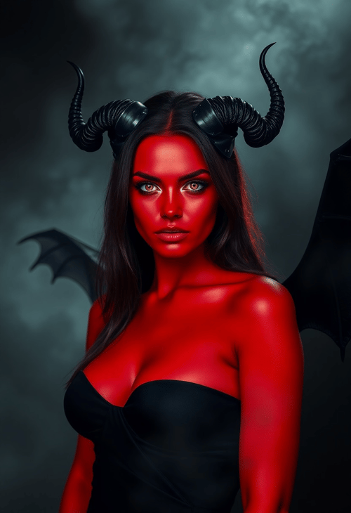 Enigmatic Beauty: The Crimson Temptress
