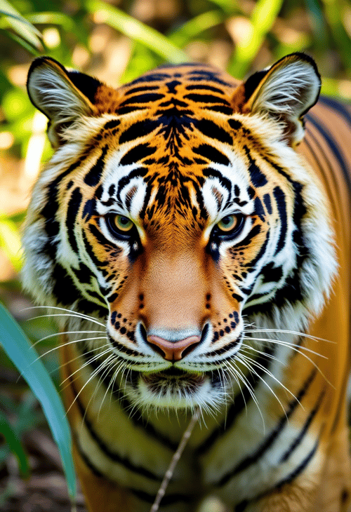 Majestic Gaze: The Royal Bengal Tiger in Its Natural Habitat