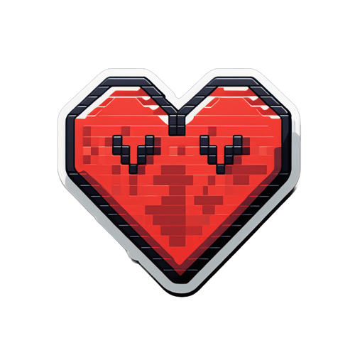 Pixel Heart PNG Sticker