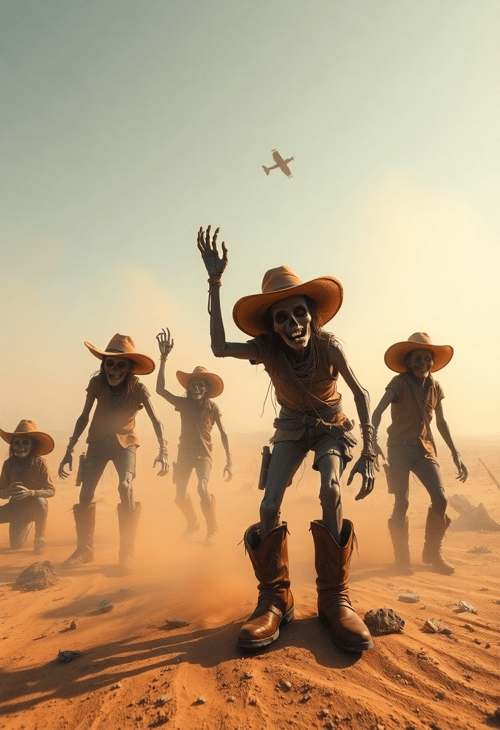 Wild West Zombies Rising from the Desert