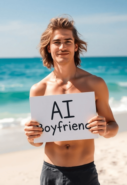 AI Boyfriend on a Sunny Beach