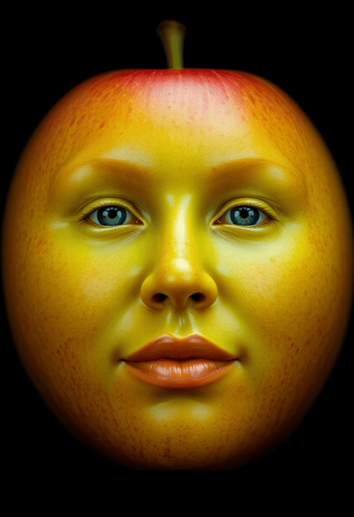 Apple Artistry: The Crimson Countenance