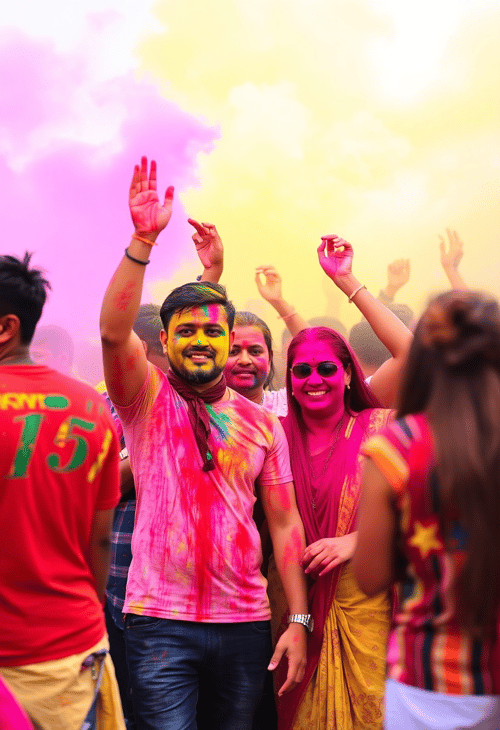 Colorful Holi Festival Celebration