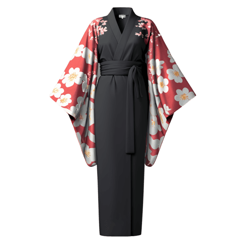 Black and Red Kimono