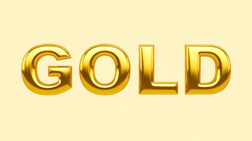 3D Golden Text Typography Effect