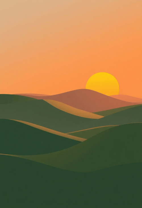 Minimalistic Vector Landscape Illustration