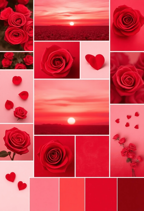 Romantic Red Moodboard: Drenched in Passion and Love