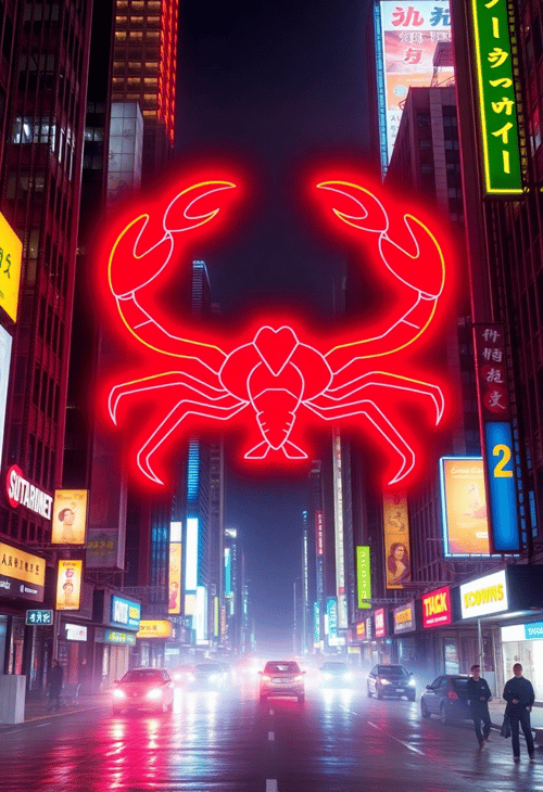 Neon Scorpio in a Cyberpunk City