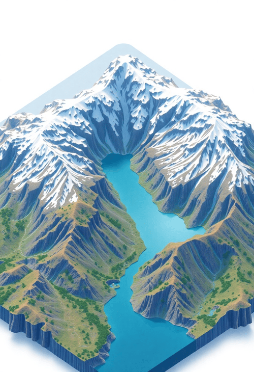 Majestic Mountain Range 3D Map