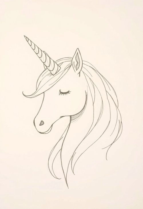 Fabled Unicorn: A Simple Sketch