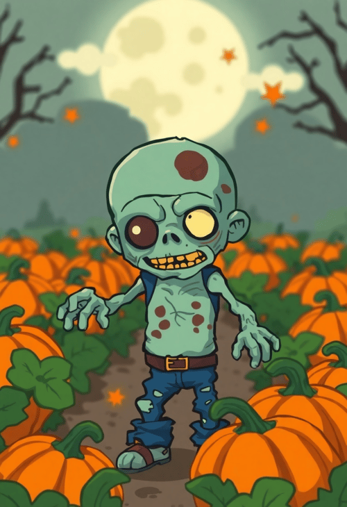 Zombie in the Pumpkin Patch