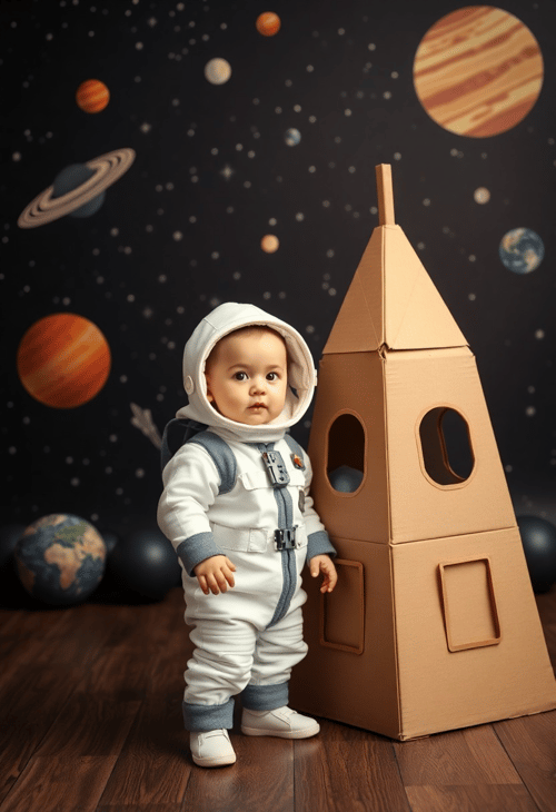 Adorable Astronaut's Space Journey
