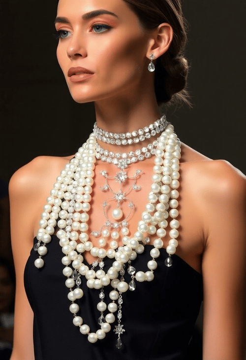 Ethereal Elegance: The Pearl Chandelier Necklace