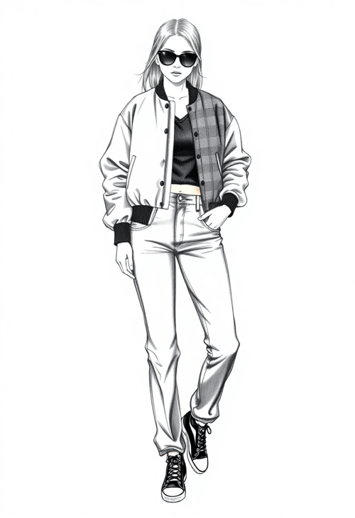 Chic Streetwear Ensemble in Pencil