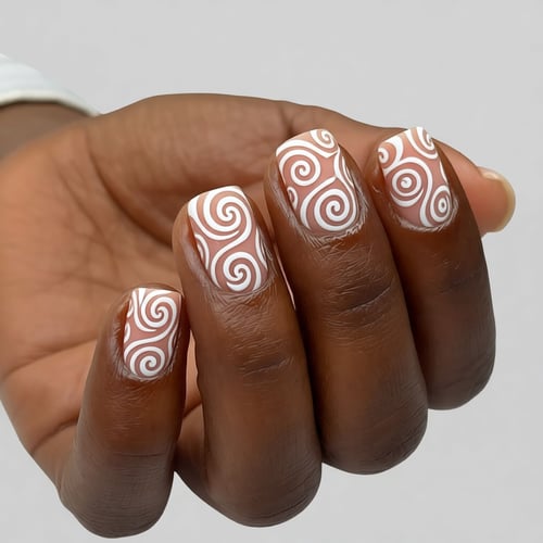Swirl Nail Art Preview on Photo