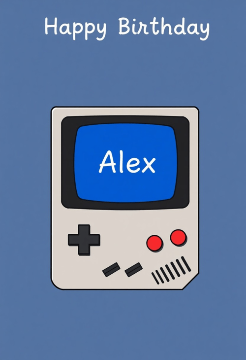 Retro Game Console Birthday Card