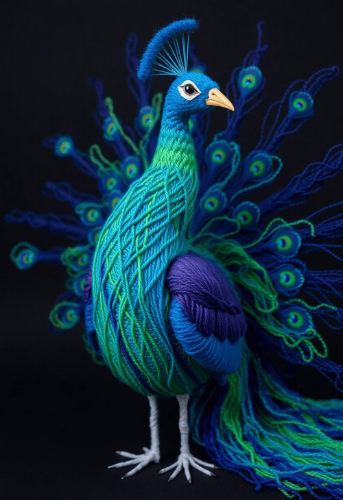 Dazzling Yarn Peacock: A Spectacle of Threads