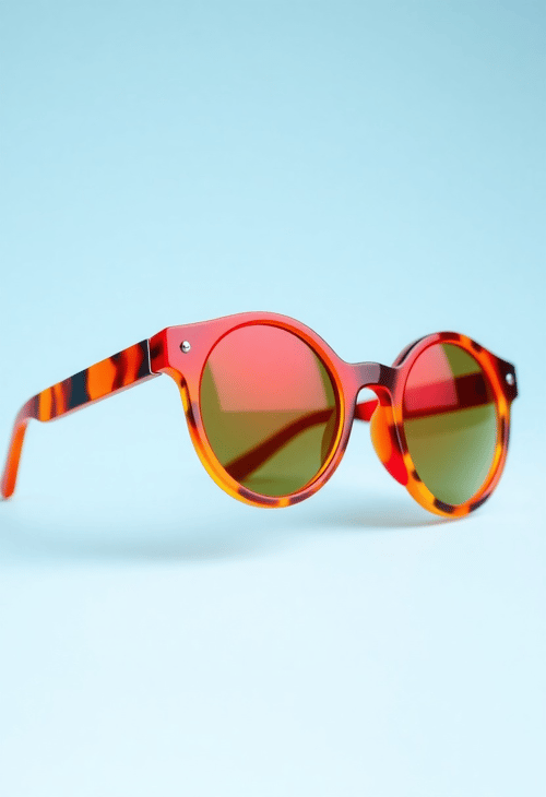 Retro Round Sunglasses with Bold Frames