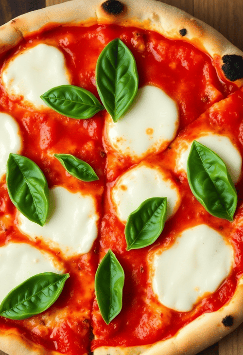 Rustic Margherita Pizza with Fresh Basil