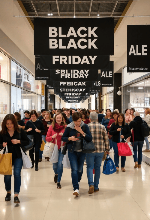 Black Friday Shopping Center Frenzy
