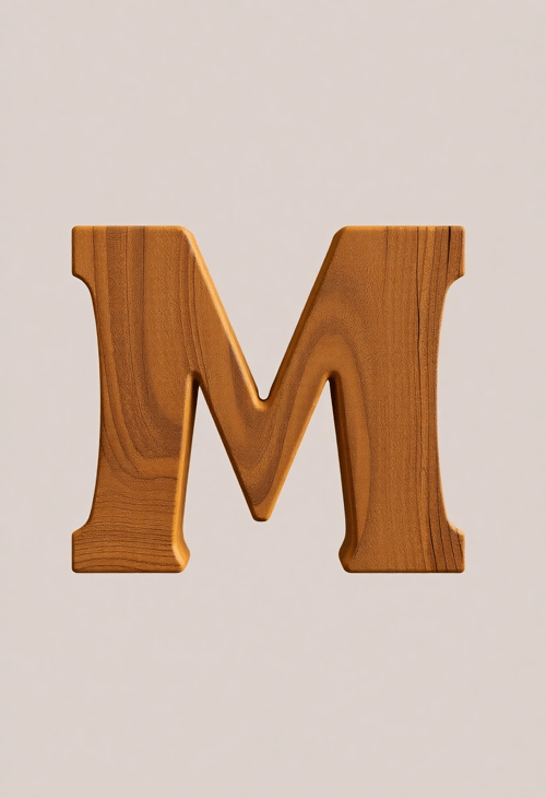 Rustic Wooden M Letter Art