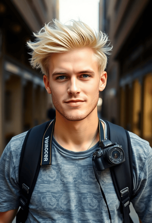 Urban Explorer: A Blonde Man's Adventurous Look