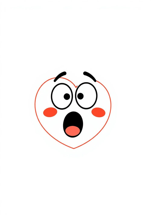 Vector Surprised Heart Emoji