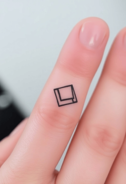 Minimalist Geometric Finger Tattoo