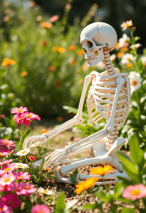 Skeleton's Day Out in the Garden