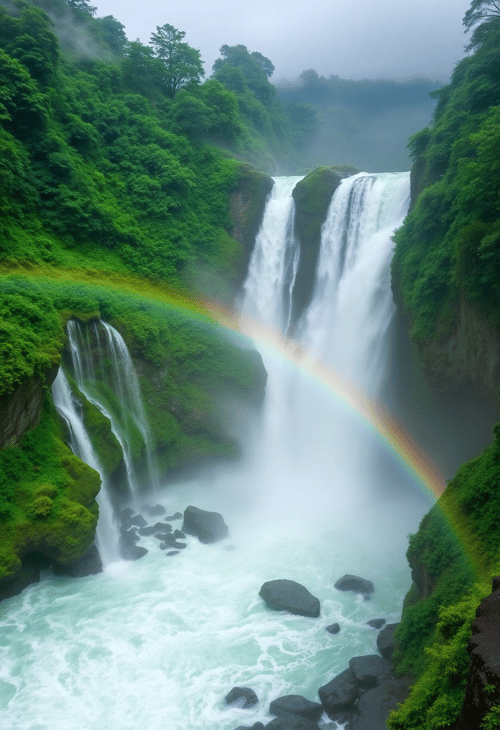 Majestic Waterfalls of the Emerald Gorge