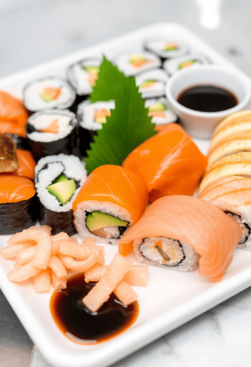 Savory Sushi Platter with Assorted Rolls