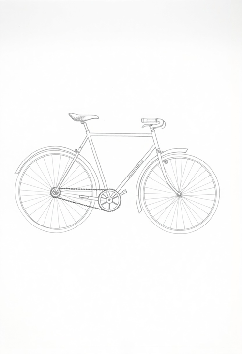 Rustic Bicycle Pencil Sketch with Gentle Shading