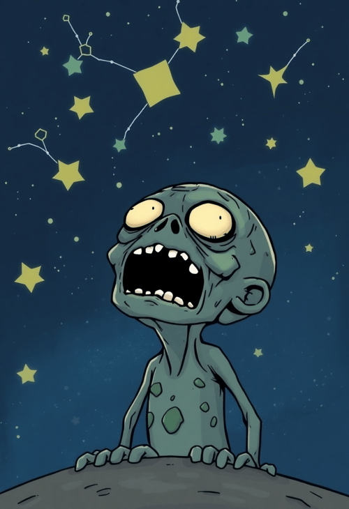 Nighttime Stargazing with a Zombie