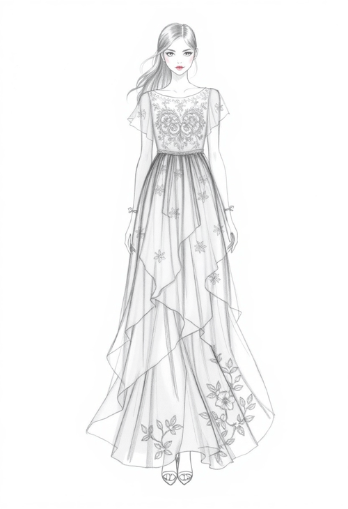 Romantic Bohemian Dress Design