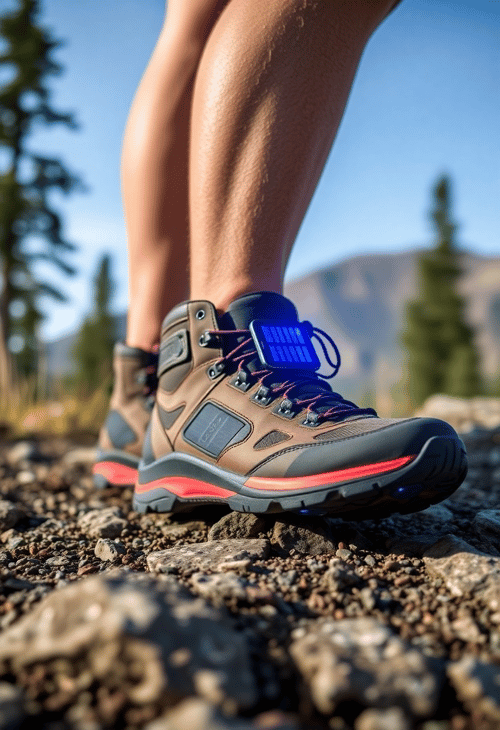 Trailblazing Hiking Boots with Solar Panels