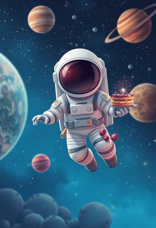 Astronaut's Cosmic Celebration