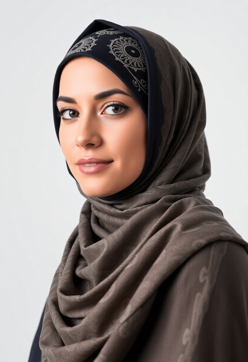 Middle-Eastern Woman Wearing a Hijab, Radiating Confidence