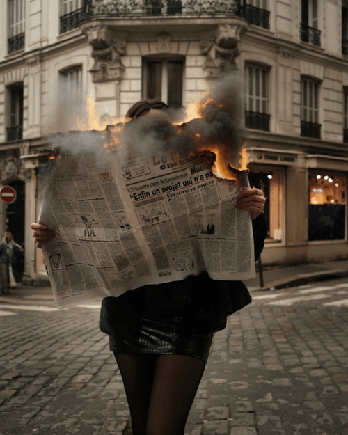 Burning Newspaper Photo Effect