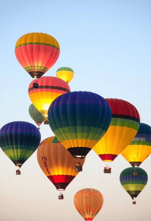 Ethereal Rainbow Hot Air Balloon Adventure