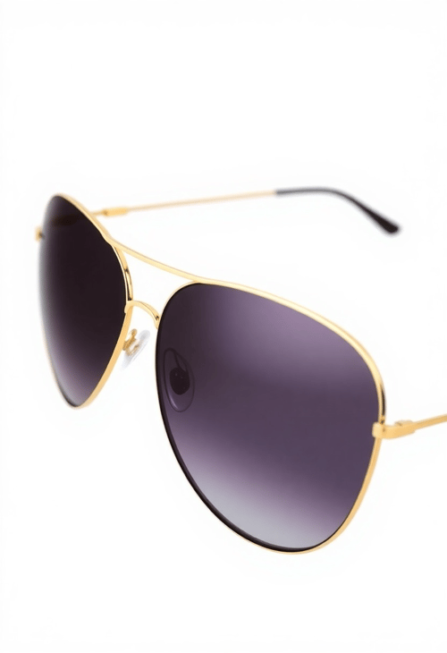 Classic Aviator Sunglasses with Gold Rim and Gradient Lenses