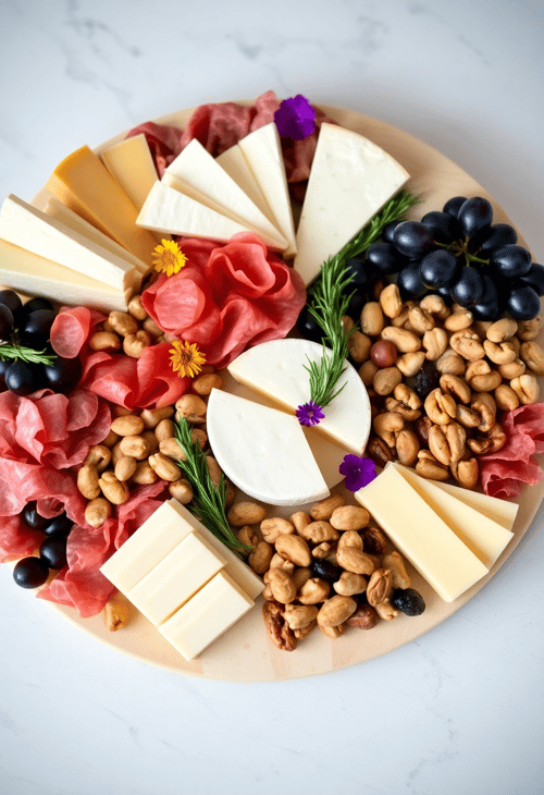 Charcuterie Board with Artistic Arrangement