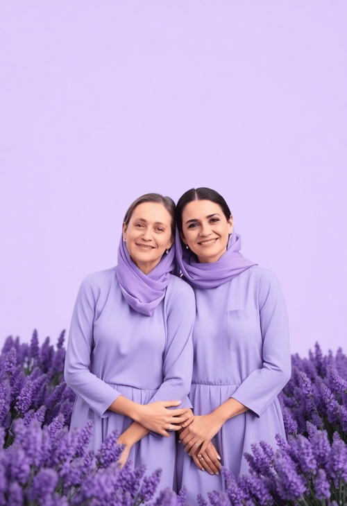 Tranquil Twins: A Serene Moment in Purple