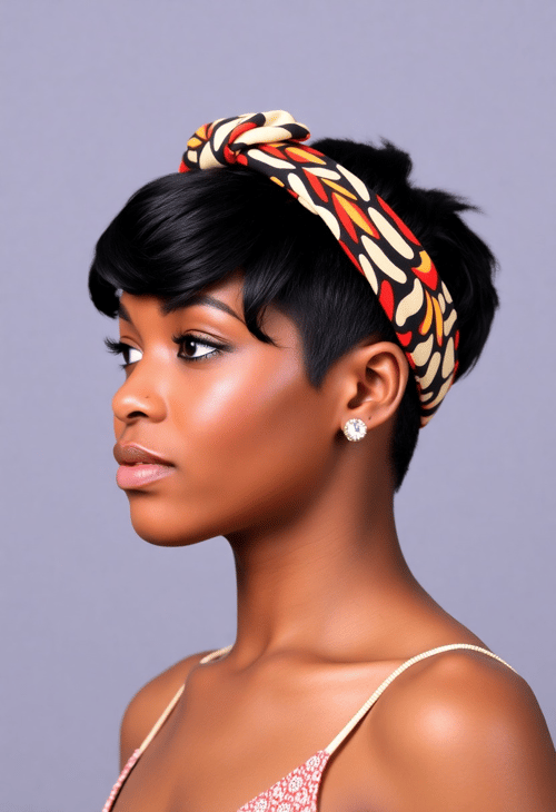 Short Pixie Cut with Stylish Headband