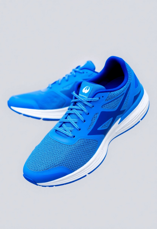 Sporty Blue Running Shoes with Performance Enhancements