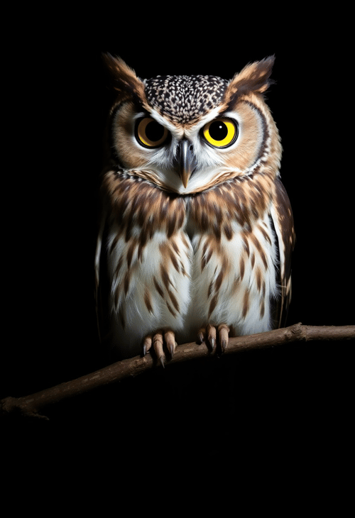 Silent Watcher: The Owl's Midnight Vigil