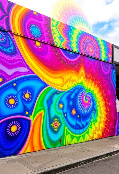 Magical Kaleidoscope Rainbow Street Art