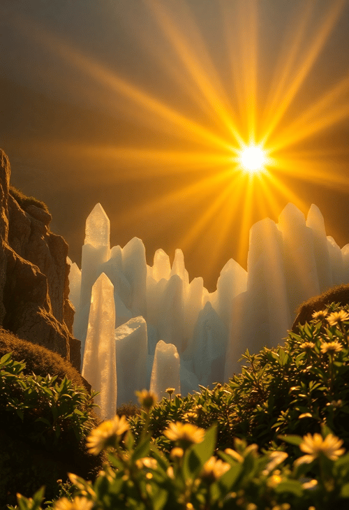 Sunrise Over the Crystal Valleys