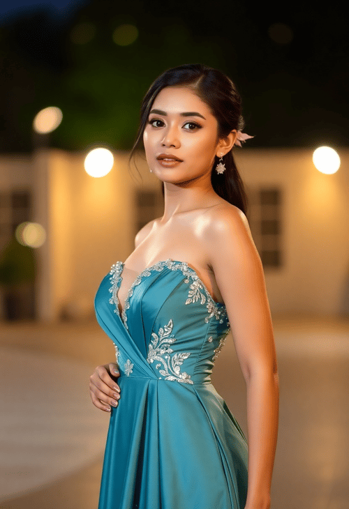 Bold Glamour in Evening Gown