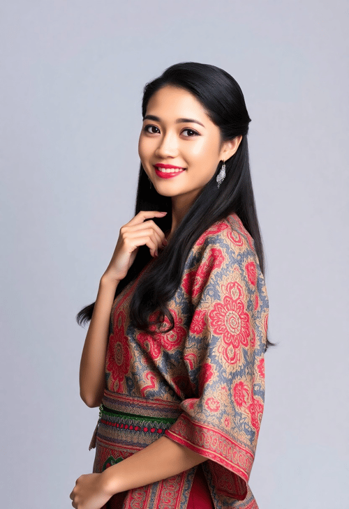 Traditional Elegance: Indonesian Model in Batik