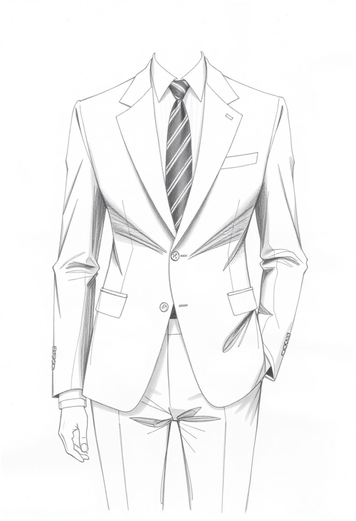 Timeless Classic Suit in Pencil Strokes